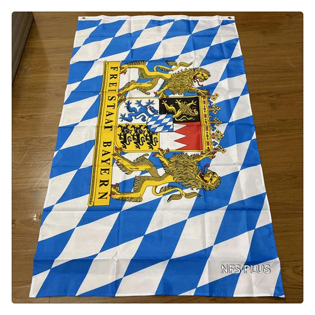Flagge Bayern mit Wappen