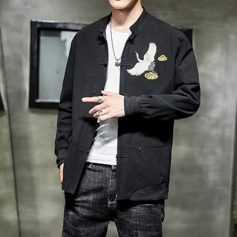 Winter Men Embroidery Baseball Jacket Thick Warm Harajuku Loose Coat Youth Ma-1 Bomber Jacket Male Japanese Streetwear KK3040