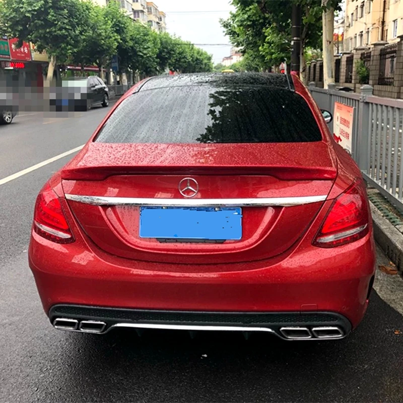 

For Mercedes-Benz W205 C-Class 2014 2015 2016 2017 2018 Rear Spoiler ABS Material Primer Color Car Tail Wing Decoration