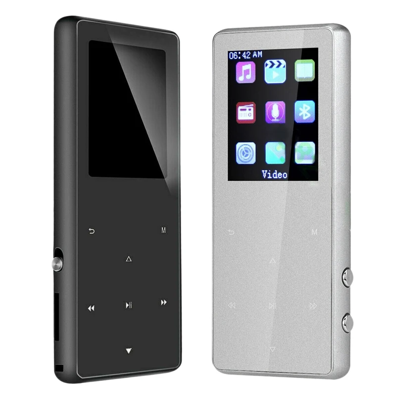 Портативный Bluetooth Mp3 музыкальный плеер с fm-динамиком Hi-Fi без потерь до 128 ГБ(серебро