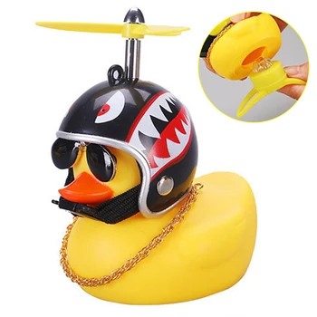 

Car Duck with Helmet Broken Wind Small Yellow Duck Bike Light Road Bike Motor Helmet Riding Cycling Accessories