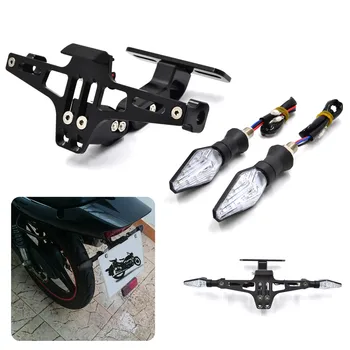 

Motorcycle Rear License Plate Mount Holder with LED Light For Honda For Kawasaki Z750 Z800 For YAMAHA MT07 MT09 MT10 R1 3