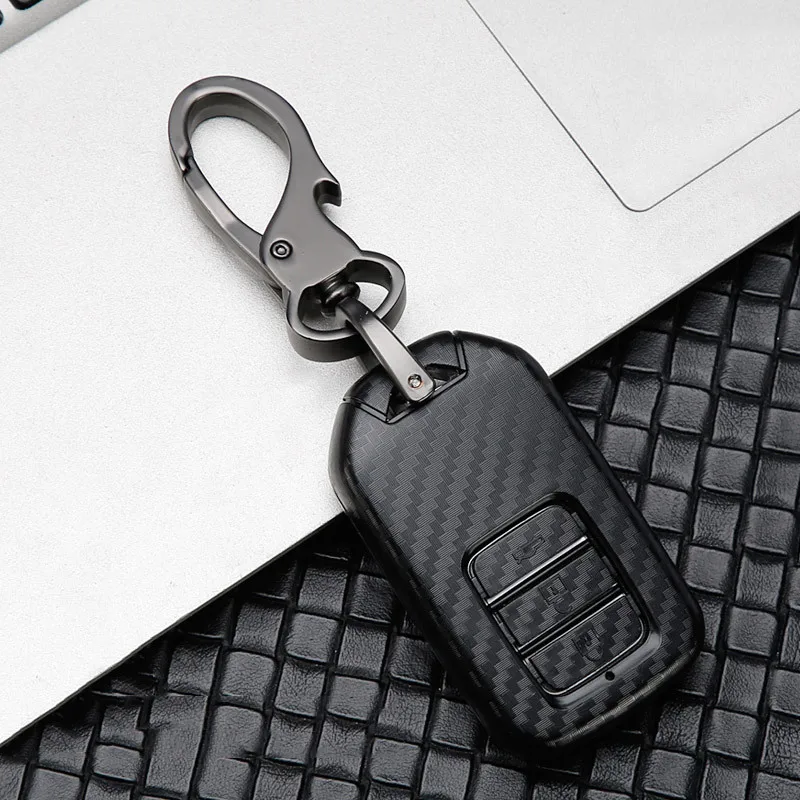 B-black ABS карбоновый чехол для ключа автомобиля для Honda Civic CR-V HR-V Accord Jade Crider Odyssey- Высокое качество авто ключ оболочки - Название цвета: B-black