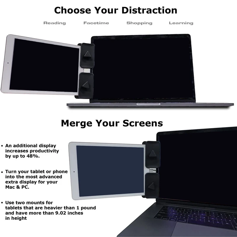 Тройной монитор Дисплей клип ноутбук Боковое крепление планшет телефон