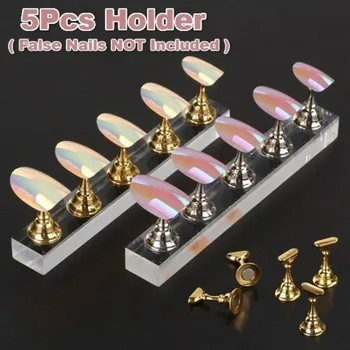 

5 in 1 False Nail Tips Practice Training Display Stand Holder Set Magnetic Showing Practice Nail Showing Shelf Manicure Tools
