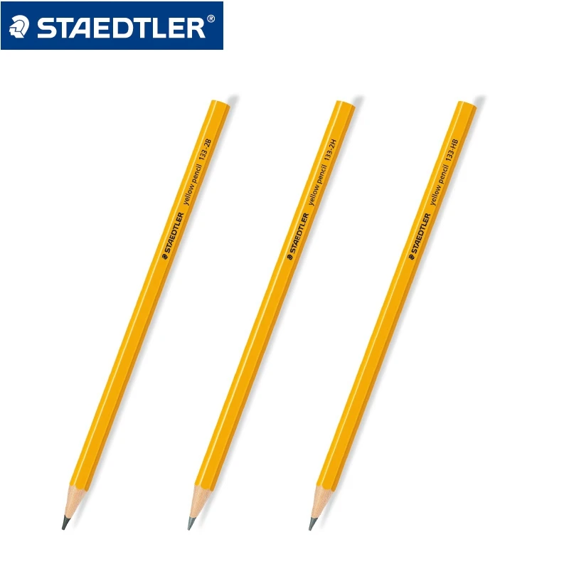 36 шт. Германия STAEDTLER 133/134 2B/HB/2H карандаш Классическая шестиугольная желтая ручка