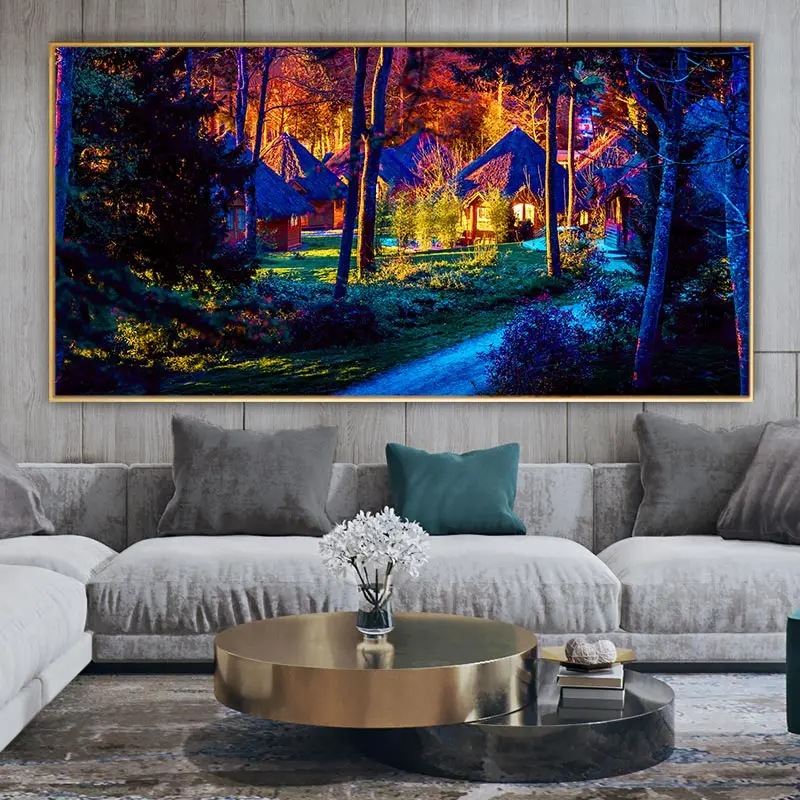 DDHH Wall Art Large Size Colorful Forest Trees Canvas Poster Art Prints Modern For Living Room Home Decorative Picture