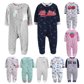 

New 2020 Newborn Baby Boys Girls Autumn Winter Warm Romper Jumpsuit Infant Cartoon Print Overalls Playsuit Toddler Clothing