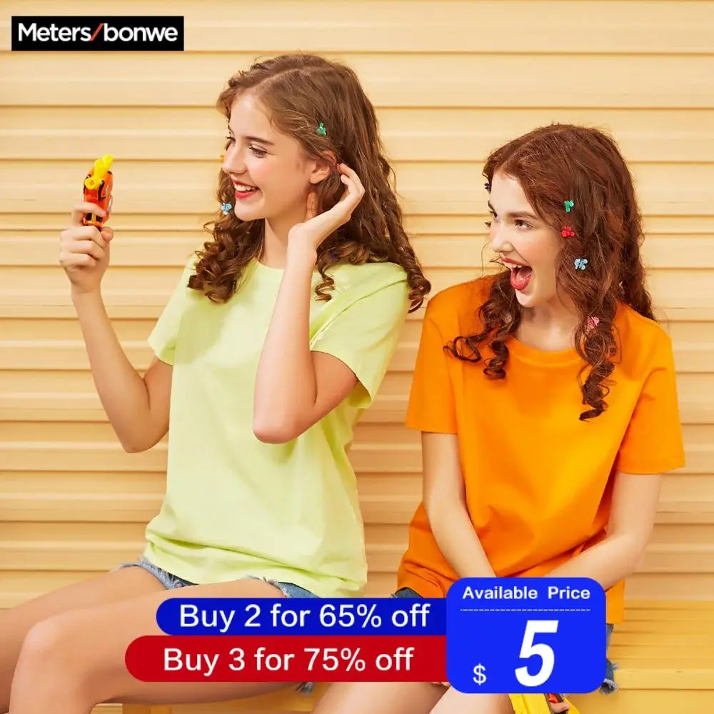 Metersbonwe, новинка, хлопок, Harajuku, эстетика, футболка, сплошной цвет, короткий рукав, Топы И Футболки, модная повседневная пара, базовая футболка