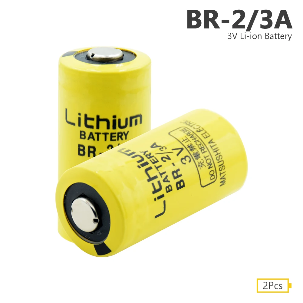 2 шт. 3 в 1200 мАч BR 2/3A литий ионная батарея сухая BR2/3AE2P / BR2/3A CR17335 для амперметра воды