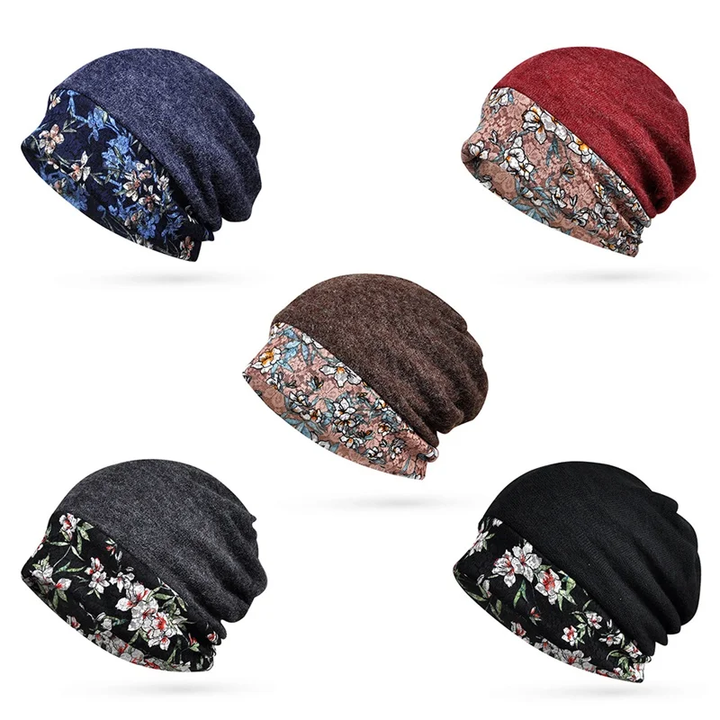 

Outdoor Running Beanies Cap Scarf Women Lace Patchwork Soft Breathable Hat Neck Warmer Autumn Winter Headwear Sports Hiking Hat