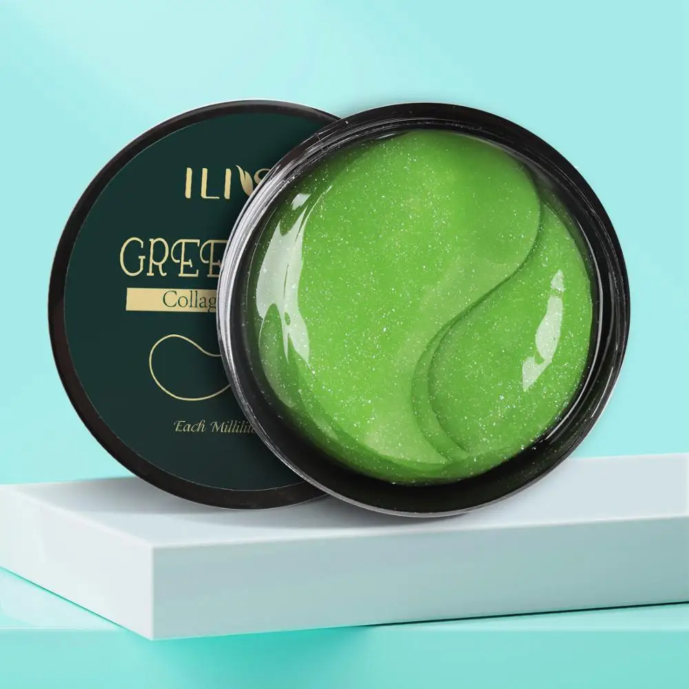 60pcs-Gold Collagen Eye Mask Seaweed Green Algae Eye Patches for Dark Circle Hydrating Eye Pad Anti-Wrinkles Nourishing-5