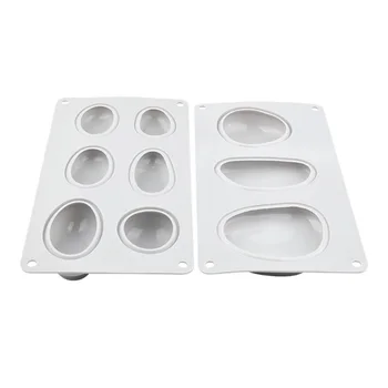 

Hot 2PCS Pebble Shape Silicone Soap Mold Food Grade Silicone Ice Square Mold Kitchen Tools