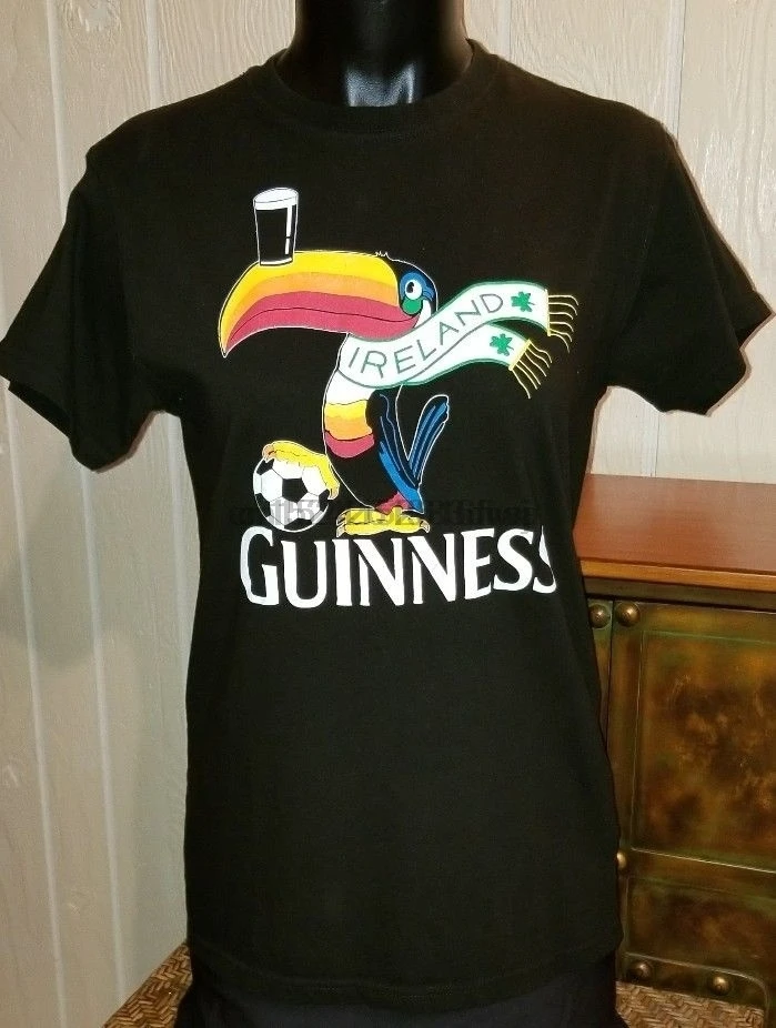 Пиво Guinness IRELAND SOCCER TOUCAN черная футболка SZ S | Мужская одежда