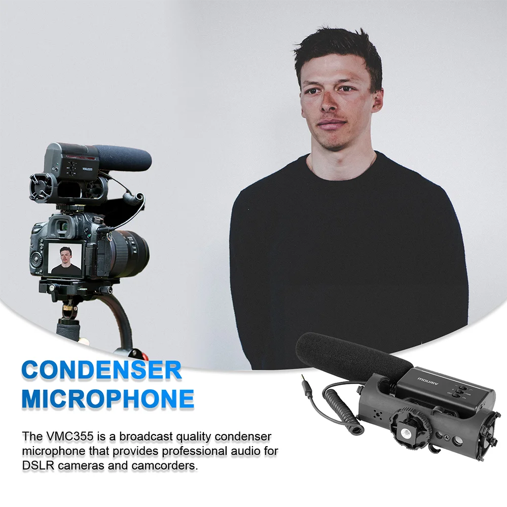 Mouriv VMC355 фото интервью дробовик микрофон для DSLR камеры Vloggers Videomaker