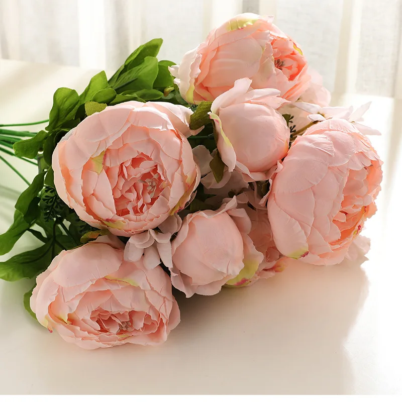 1Bunch European Artificial Peony Decorative Party Silk fake Flowers Peonies For Home Hotel decor DIY Wedding Decoration wreath