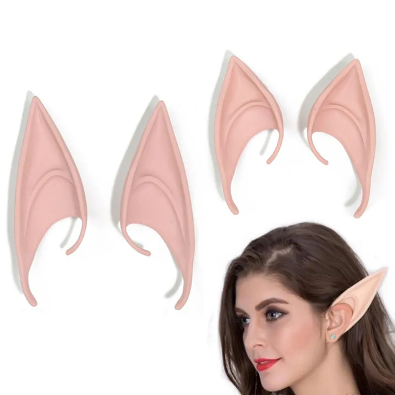 

1 pairs elves ears Unisex Halloween party vampire Angel cosplay accessories decoration prop adult Latex Soft Artificial fake ear