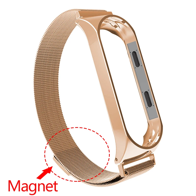 Ремешок для умных часов для Xiaomi mi 3 mi Band 4 ремешок для Xiaomi mi Band 4 браслет для Xiaomi mi band 3 Металл Нержавеющая сталь - Цвет ремешка: Rose gold1