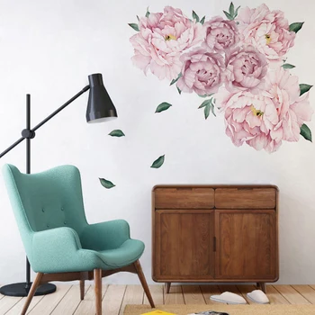 

Peony Series Wall Stickers Romantic Flowers Home Decoration Self-adhesive Wall Stickers Big Peony Bedroom Living Room Wall Decal