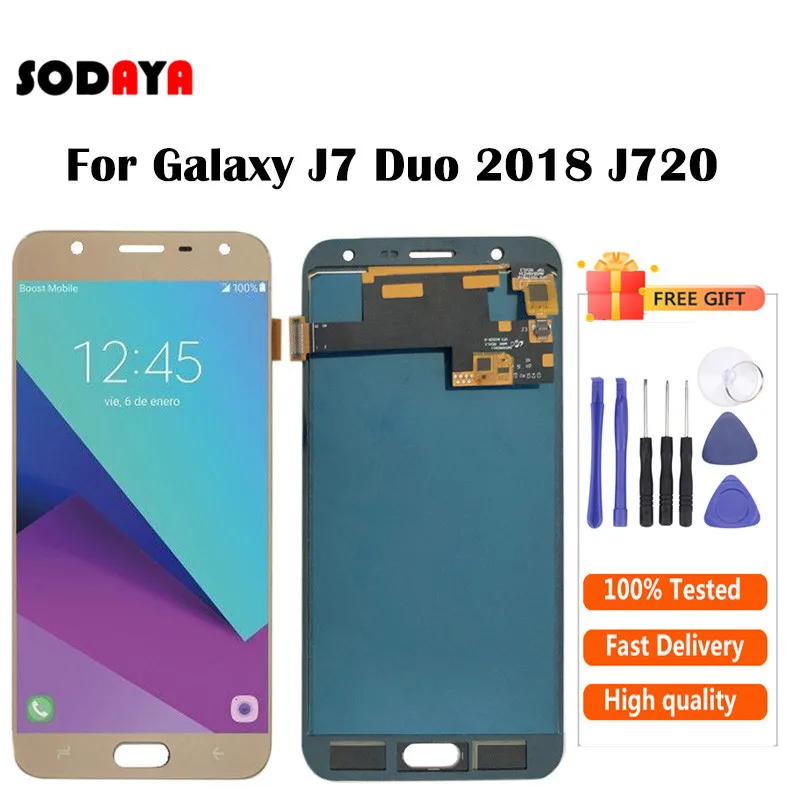 Регулировка яркости для samsung Galaxy J7 Duo J720 J720F ЖК дисплей с кодирующий