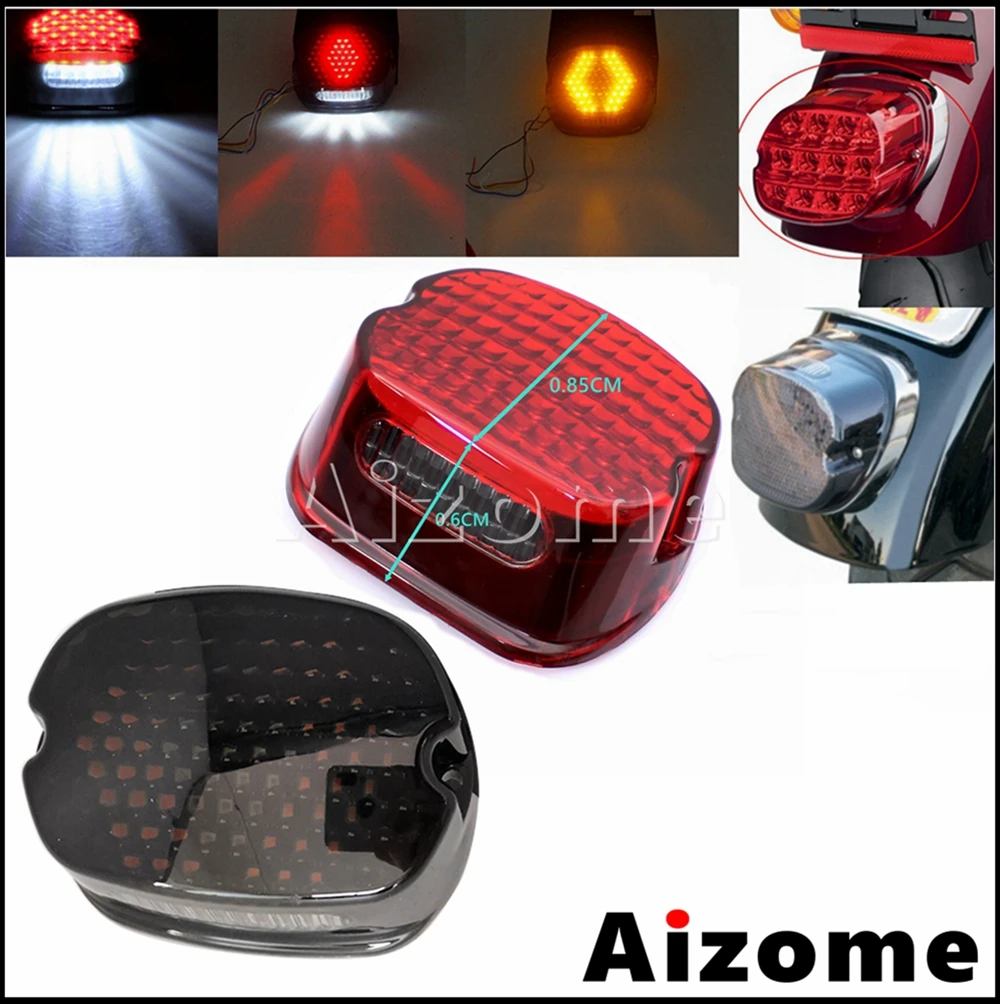 Red/Smoke Lens Motorcycle Rear Light LED Integrated Taillight Running Brake Stop Tail Lamp for Harley Dyna Softail Sportster XL |