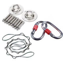 Enhanced Product Title: Heavy Duty Wall Mount Anchor Hooks with Daisy Chain for Aerial Yoga and Swing Hanging (Beige)