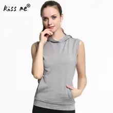 Женские рубашки для йоги без рукавов с капюшоном, одежда для тренировок, фитнеса, костюм для бега на открытом воздухе, спортивная одежда, одноцветная футболка, женский спортивный костюм