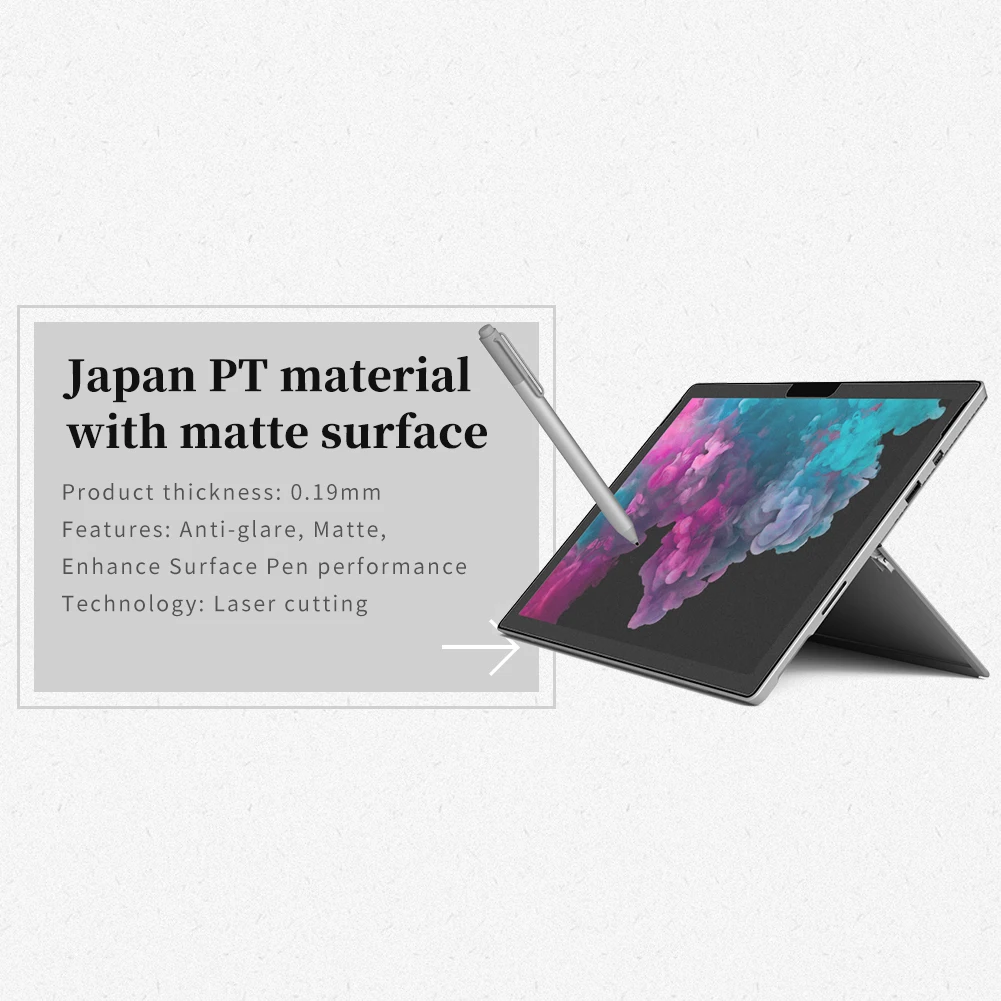 Для microsoft Surface Pro 6 Pro 5 Защита для экрана 12,3 дюймов Nillkin PT защита для экрана матовая бумага-как пленка против скольжения рисунок
