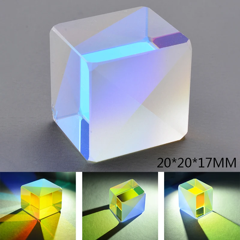 Оптический Стекло Cube 2x2x1 7 см дефектные крест Двуцветные зеркальная Призма