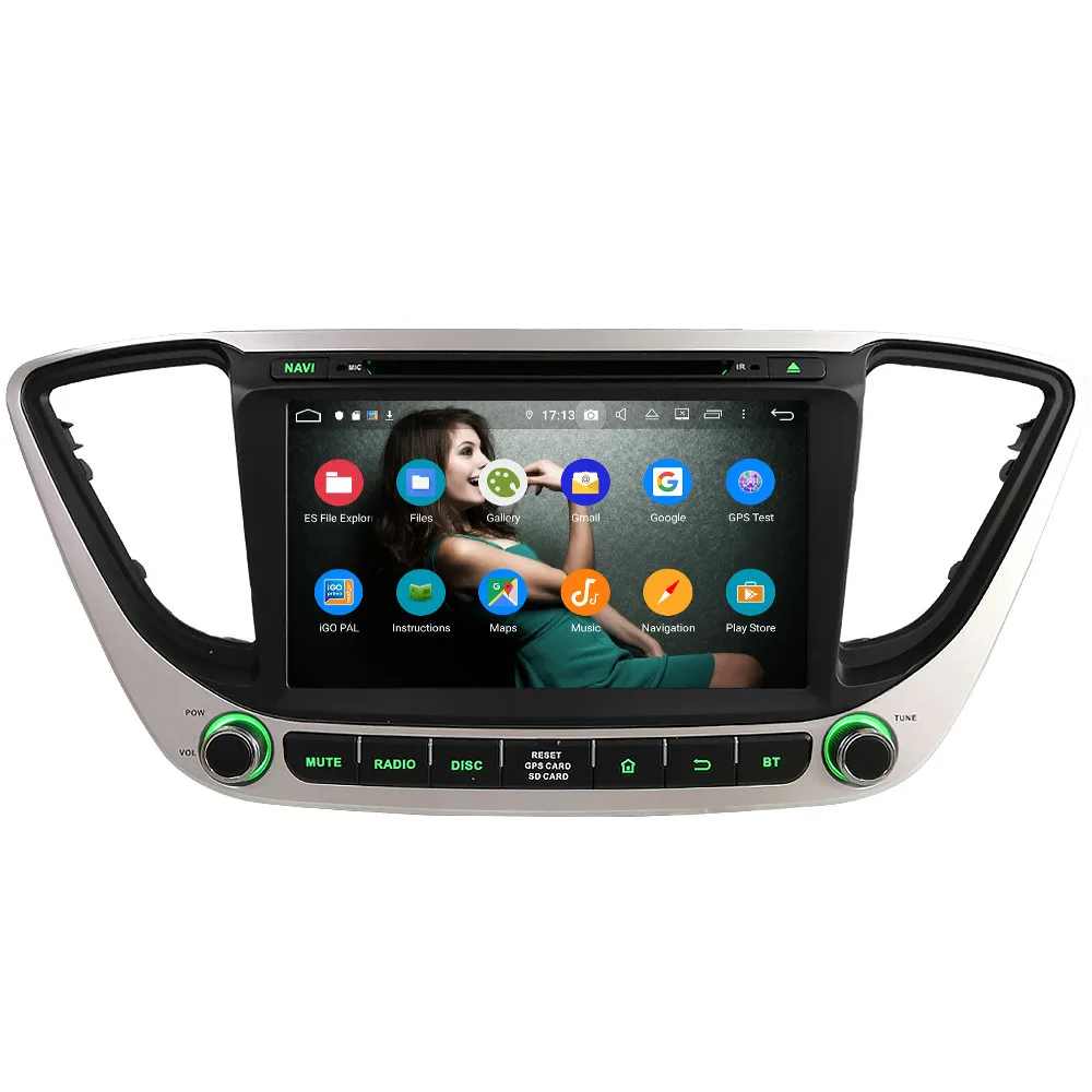 Clearance Klyde IPS 4G Android 9.0 Octa Core 4GB RAM 64GB ROM DSP BT Car DVD Multimedia Player Stereo For Hyundai Verna Solaris 2017 2018 2