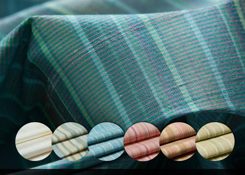 

tailor shop dupion stripe silk multi-color stiff double palace knot color-dyed striped for pillow thai raw silk shantung silk