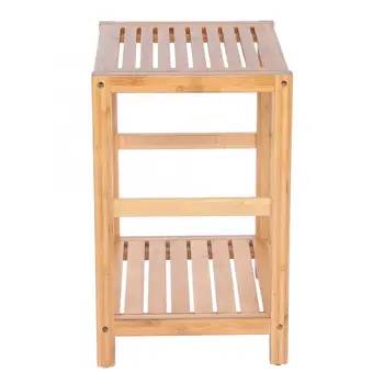 

Bathing Stool Natural Bamboo Anti-slip Shower Seat Chair Bathroom Spa Bath Organizer Stool Storage Shelf Bamboo Shower Chair