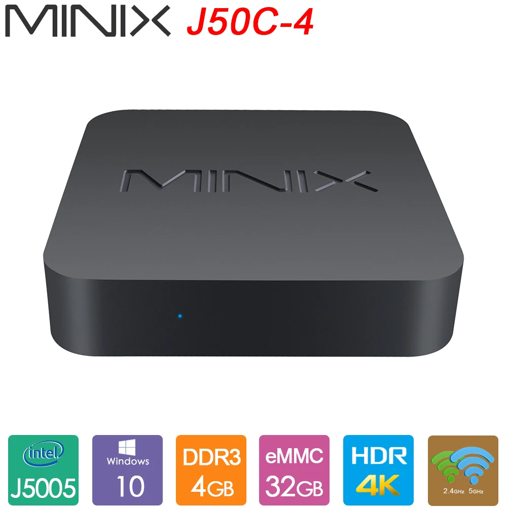 Официальный мини ПК MINIX NEO J50C 4 Intel WINDOWS 10 PRO Pentium Silver J5005 64 бит Гб DDR4 32 Bluetooth 1|Мини ПК| |
