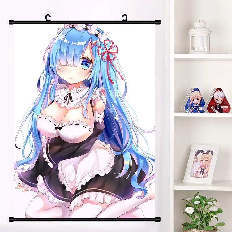 Аниме Re:zero kara hajimeru isekai seikatsu Rem Ram настенная роспись постер искусство