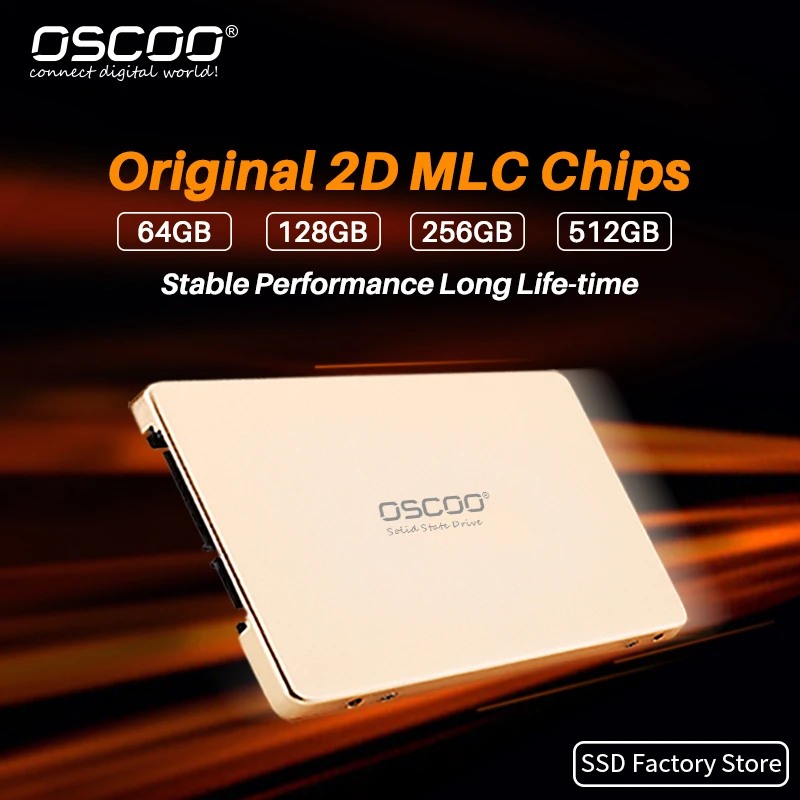 OSCOO-disco duro interno SSD SATA, 64GB, 128GB, 256GB, 512GB, para ordenadores de escritorio, con Chips MLC 2D originales, HDD de alta calidad