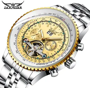 

Mens Watches Jaragar Men Automatic Mechanical Watches Men Stainless Steel Watches Tourbillon Skeleton Male Clocks