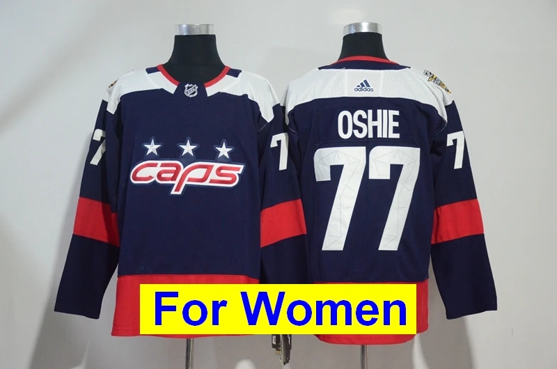 Все прошитой Для женщин Washington TJ Oshie Александра Овечкина Tom Holtby Nicklas Backstrom Braden Евгений Кузнецова Майки - Цвет: as photo