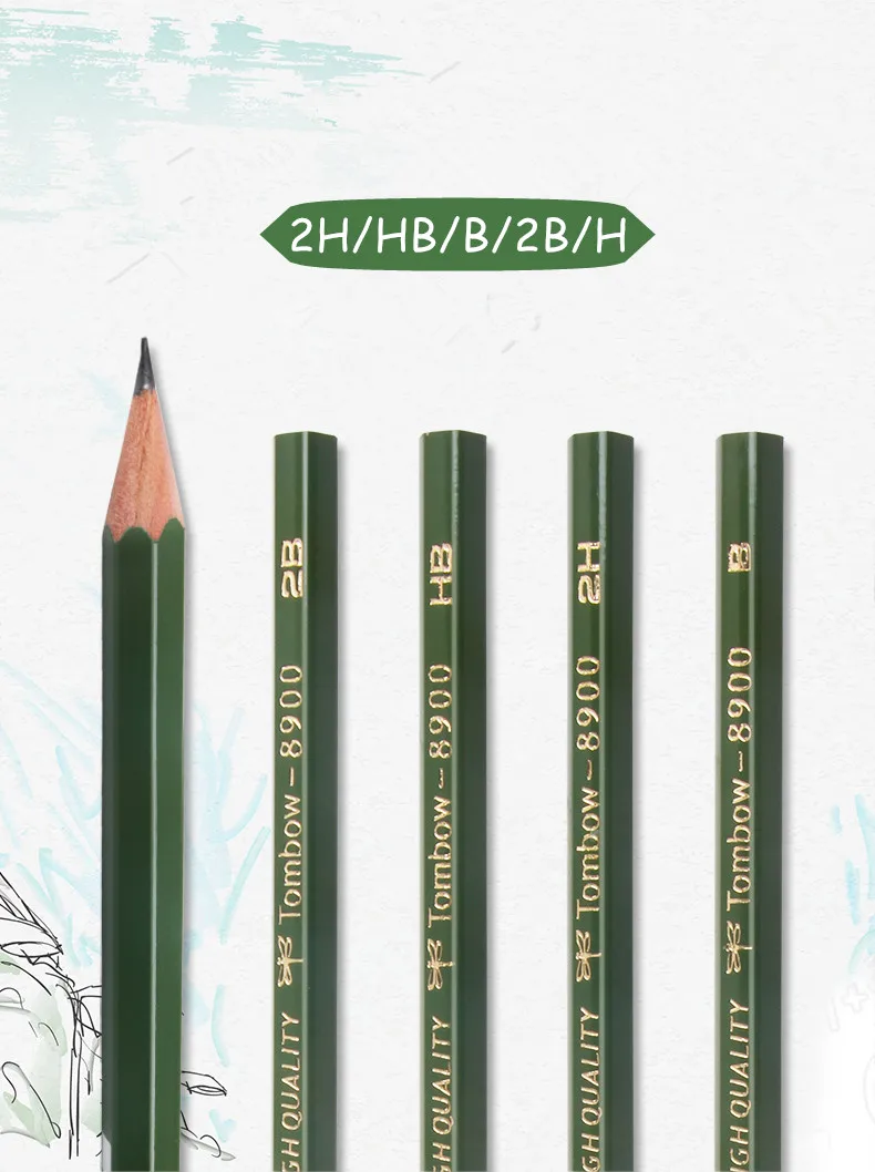12 шт./кор. Tombow 8900 Рисование эскизов карандаша 2 H/H/2B/B/HB графит Эскиз Высокое качество Неломающийся грифель Япония товары для рукоделия