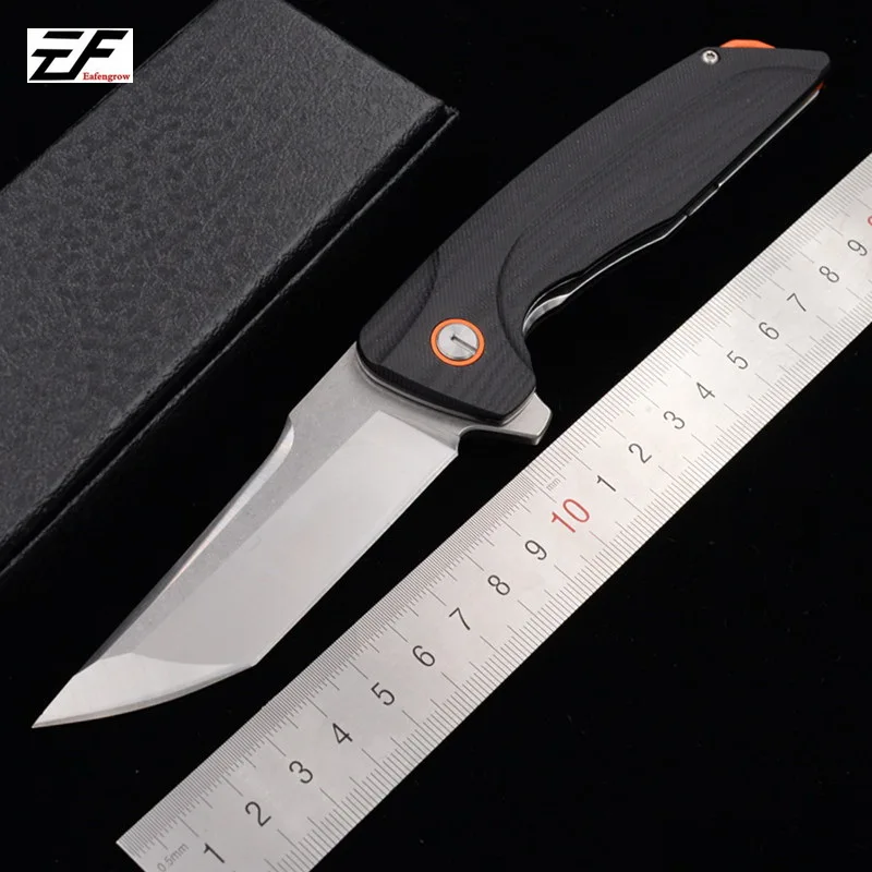 Eafengrow маленький шарикоподшипник Hokkido D 2 лезвие G10 Ручка Кемпинг Охота Открытый выживания EDC Инструмент Универсальный складной нож
