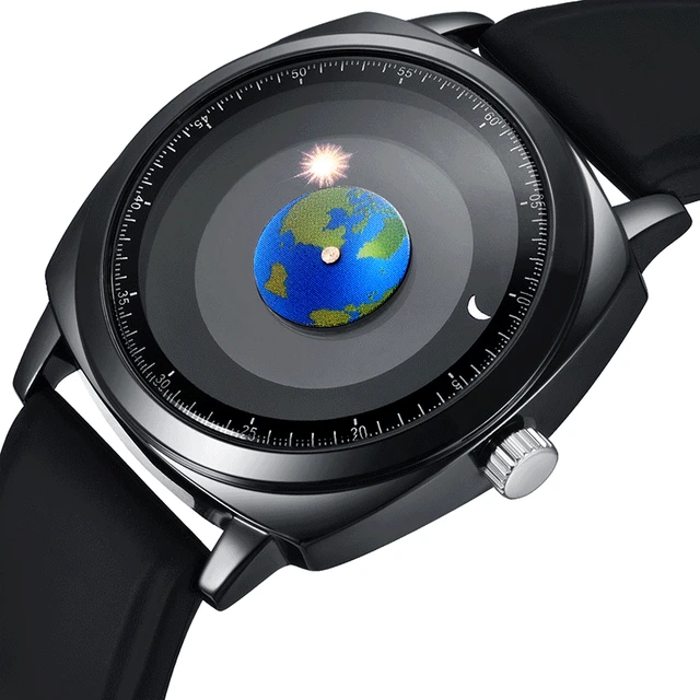 EUTOUR Uhren Herren Herrenuhr Magnet Uhr kein Glas Kugellager Quarz  Armbanduhr für Männer mit Edelstahl Armband Silber-40mm : : Fashion