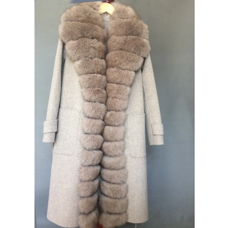 Abrigo Largo De Invierno Para Mujer De Lana Y Piel De Oveja - Tallas Grandes, Cálido Y Con Capucha