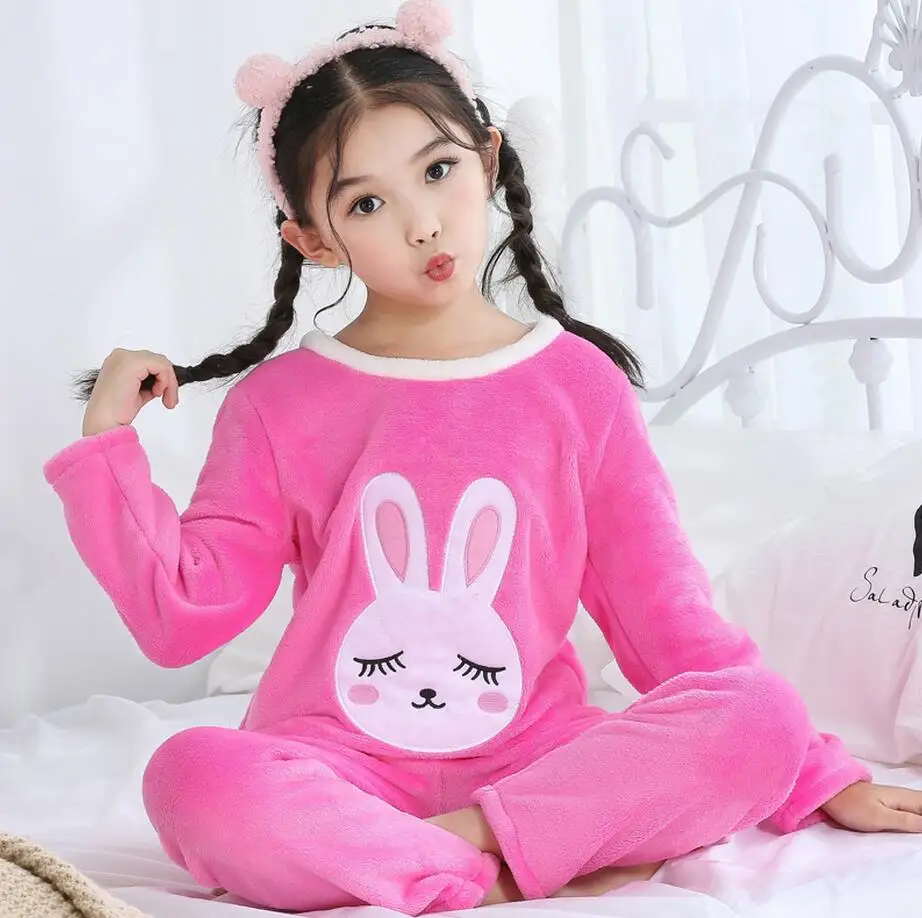 Детские пижамы для детей от 4 до 12 лет фланелевая зимняя теплая детская одежда для сна пижамные комплекты для маленьких мальчиков и девочек пижамы с рисунками из мультфильмов, одежда для сна, пижамы для детей - Цвет: model 16