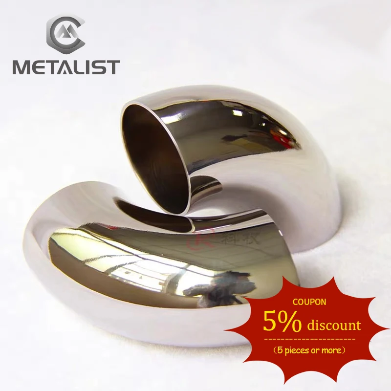 METALIST OD 51mm SS304 Stainless Steel Sanitary Weld 90 Degree Elbow Pipe Fitting