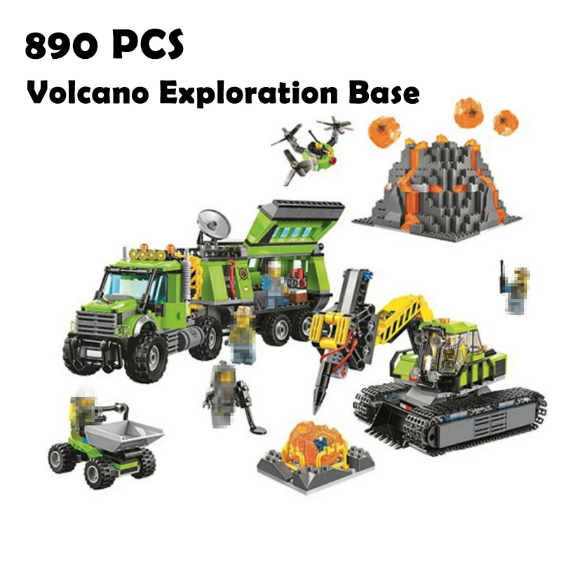 

Compatible with 60124 Models building toy 10641 860PCS City Volcano Exploration Base Building Blocks toys & hobbies