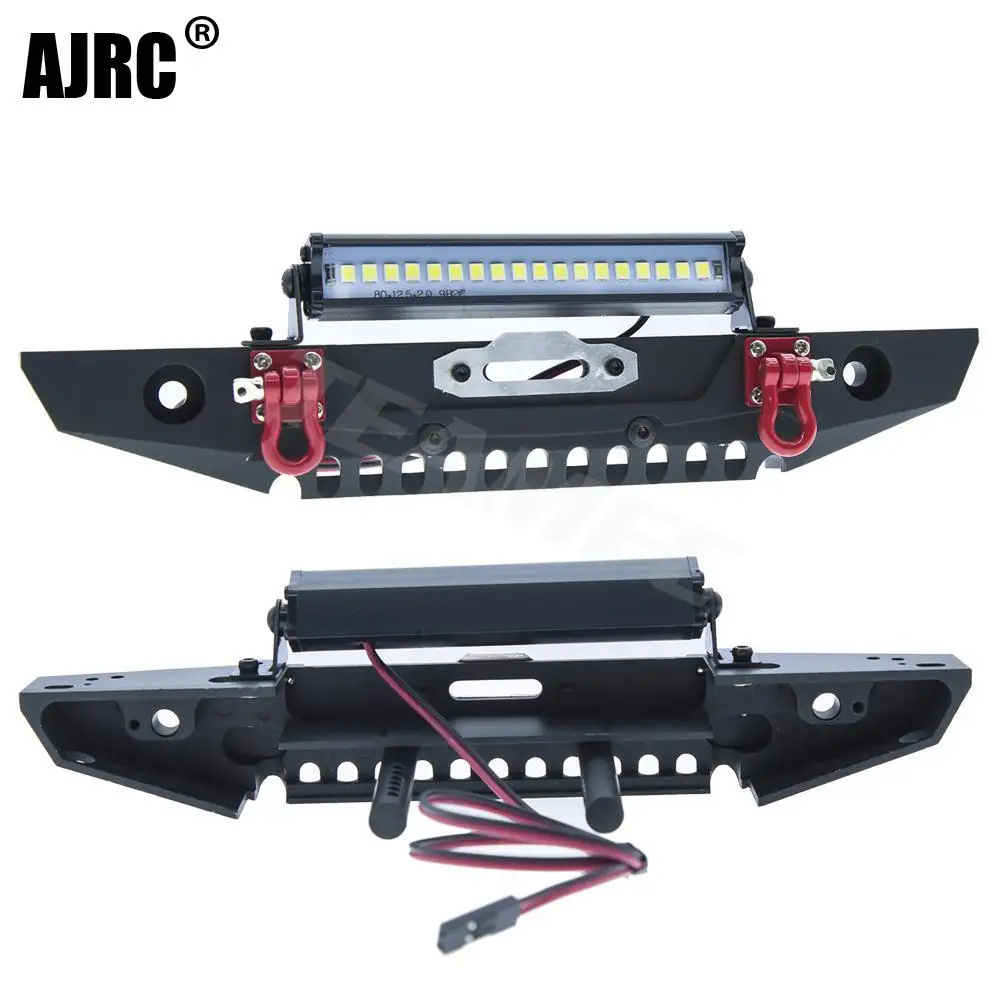

1pc Adjustable Metal Front Bumper with light bar for 1/10 RC Crawler Trax TRX4 Defender Axial SCX10 SCX10 II 90046 90047