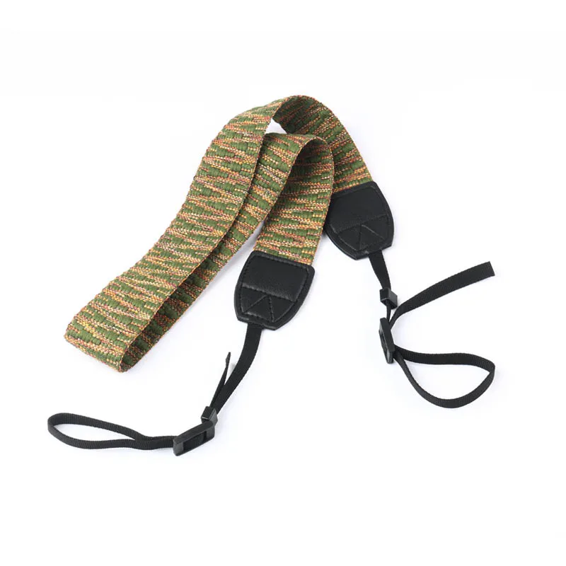 Зеленый Newly Ethnic Photo Camera Strap Cotton Yard Neck Shoulder Hand Strap for Canon Nikon Pentax 999 - Цвет: Зеленый