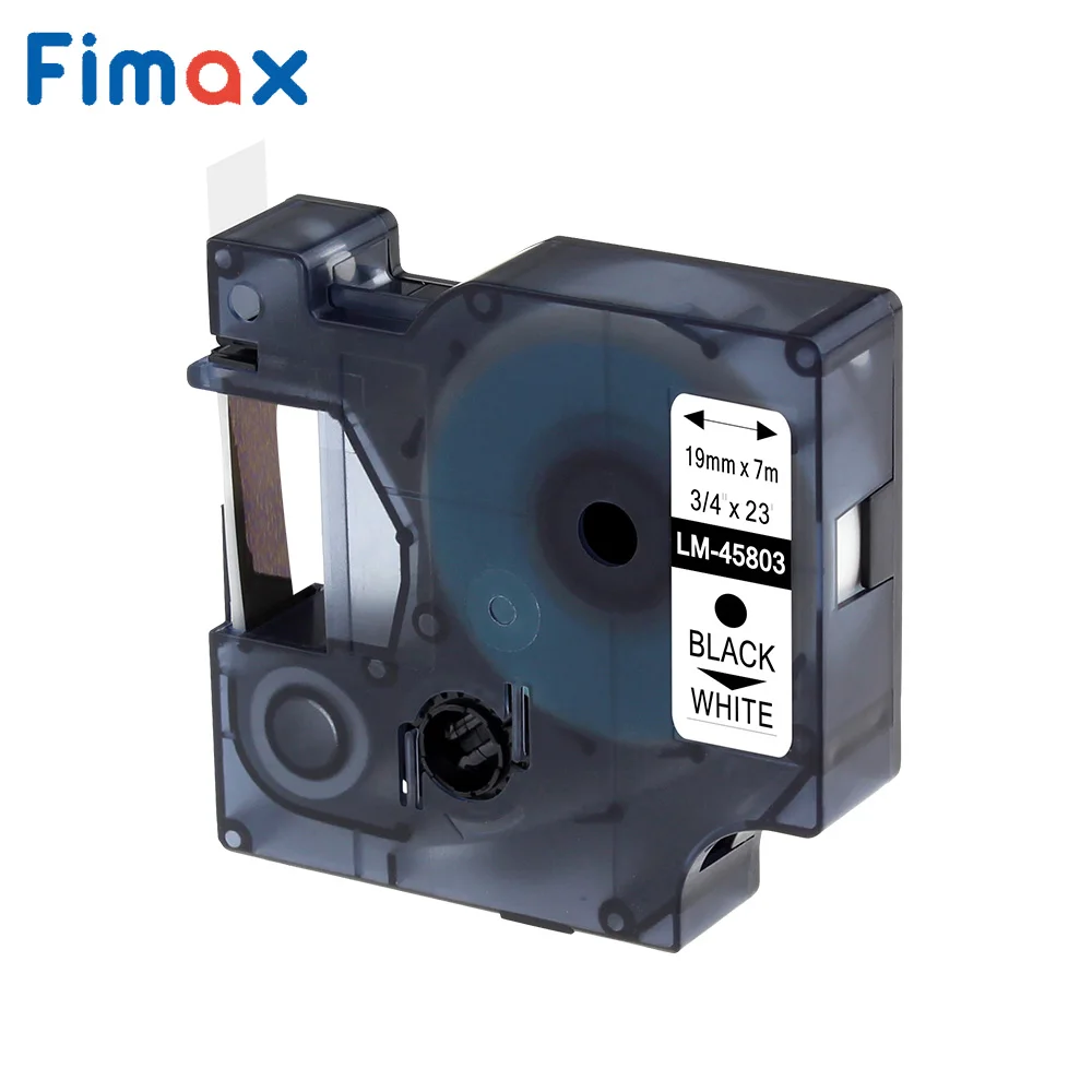 Fimax 1 шт. Dymo 45013 лента 45803 для Стандартный Dymo D1 19 мм принтер ленты лента 45800 45807 45804 45805 принтер этикеток LM160 280 - Цвет: black on white