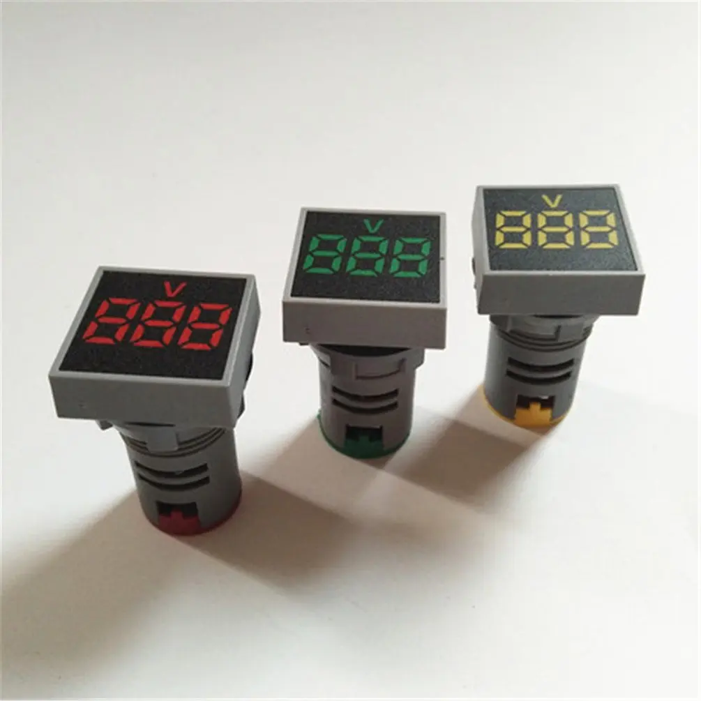 Квадратный AC20-500V светодиодный цифровой вольтметр небольшой и тонкий индикатор сигнала мощный Настольный тестер напряжения метр AD101-22VMS