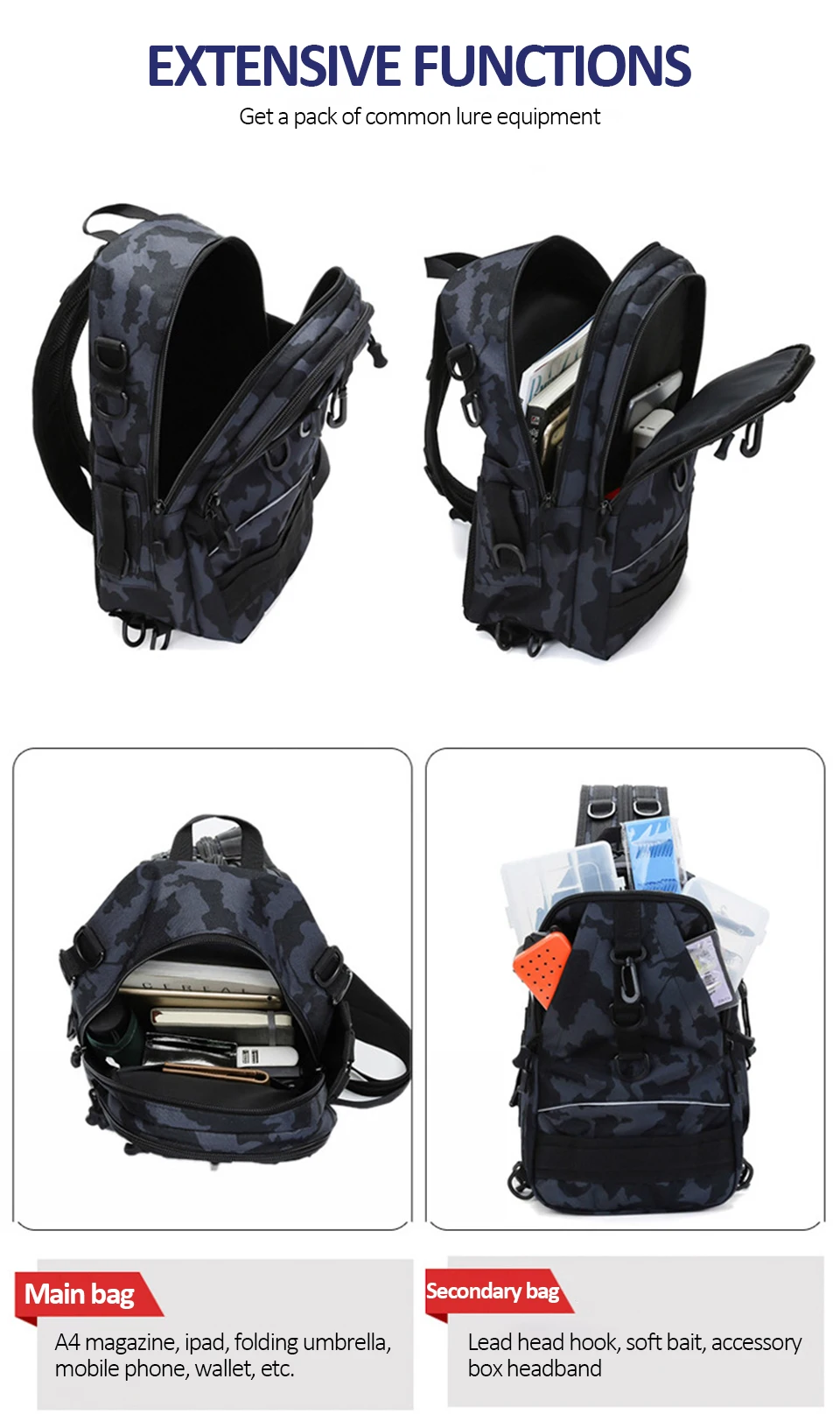 Sac De Rangement Pour Moulinets De Pêche – 4 Places, étanche, Polyester, Grand Format
