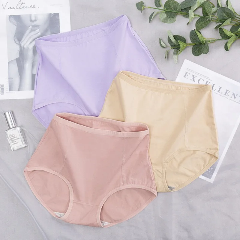 Plus Size Women Panties Mid Waist Cotton Briefs Multi-Color Female Panties Large Size Breathable Underwear XL-6XL
